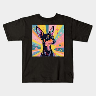 Manchester Terrier in 70's Kids T-Shirt